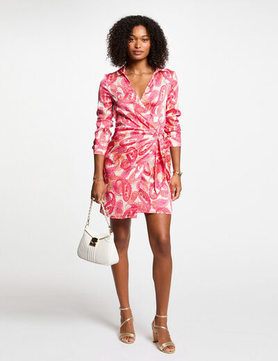 Wrap midi dress multicolor women