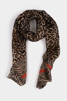 Pleated printed scarf multicolor women