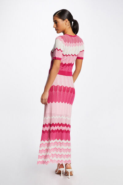 Maxi straight jumper dress chevron print  ladies'