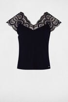 Short-sleeved t-shirt navy blue women
