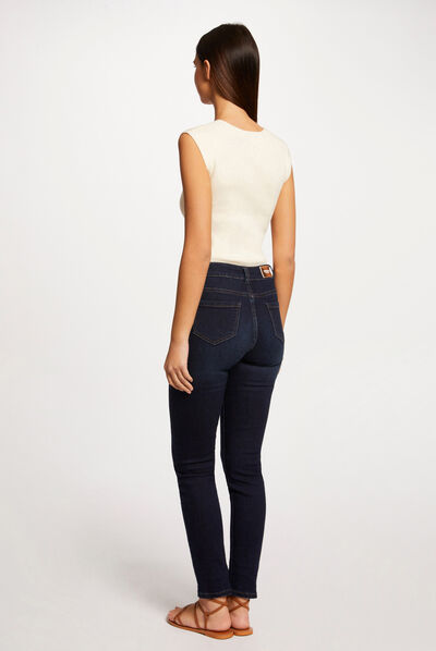 Short-sleeved jumper jewel detail neck  ladies'