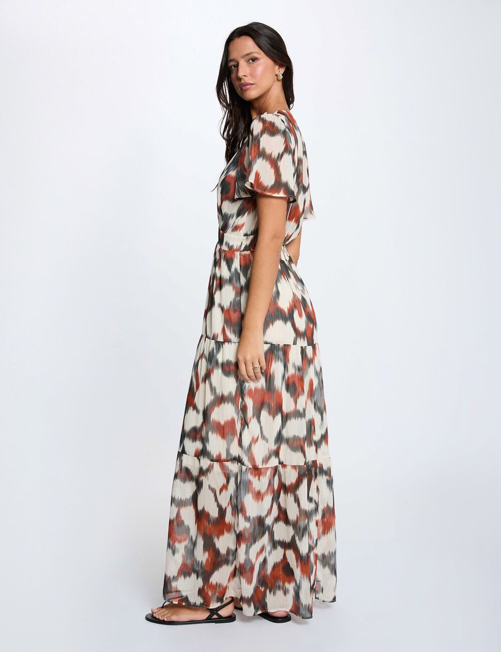 Long wrap dress multicolor women