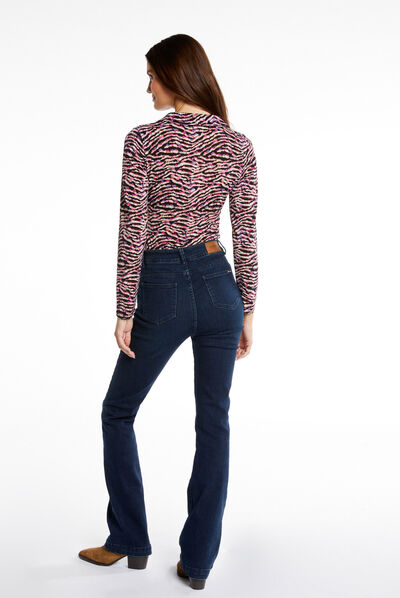 Long-sleeved printed t-shirt multico ladies'