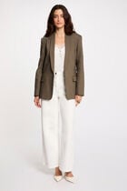 Short jacket shawl collar khaki green women