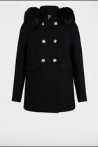 Double breasted coat navy women