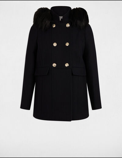 Double breasted coat navy women