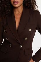 Sleeveless fitted blazer dark brown women