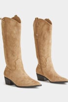 Bottines western à talons sable femme