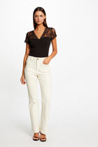 Short-sleeved t-shirt with lace black women
