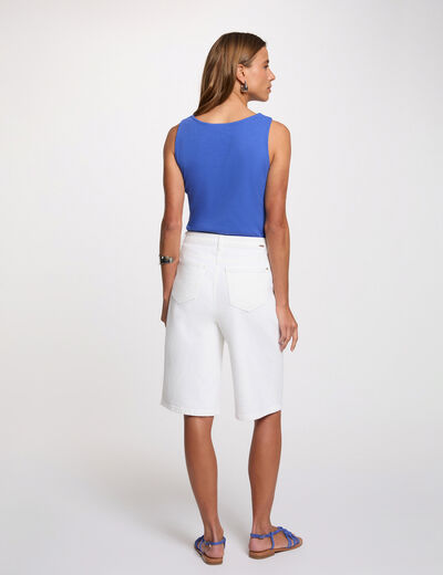 Fitted v-neck tank top blue women