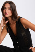 gilet sans manches col v noir femme Gilet sans manches col v noir femme
