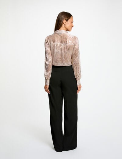 Shirt with a notched collar gold yellow women