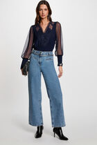 Long-sleeved t-shirt navy blue women