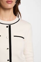Pull col rond manches longues ivoire femme