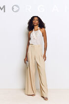 Top with lace detail cream women