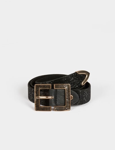 Belt with rhinestones black women