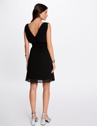 Mini loose A-line dress black women