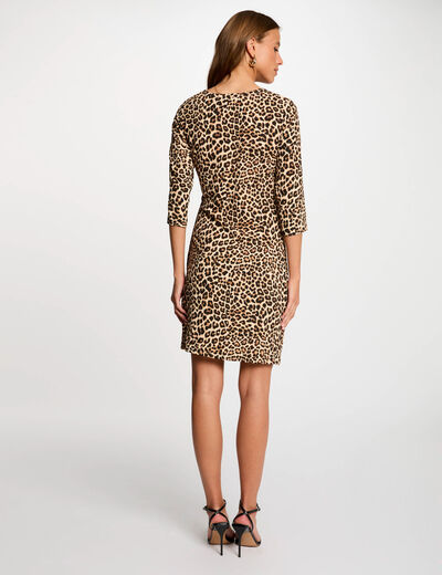 Printed fitted mini dress multicolor women