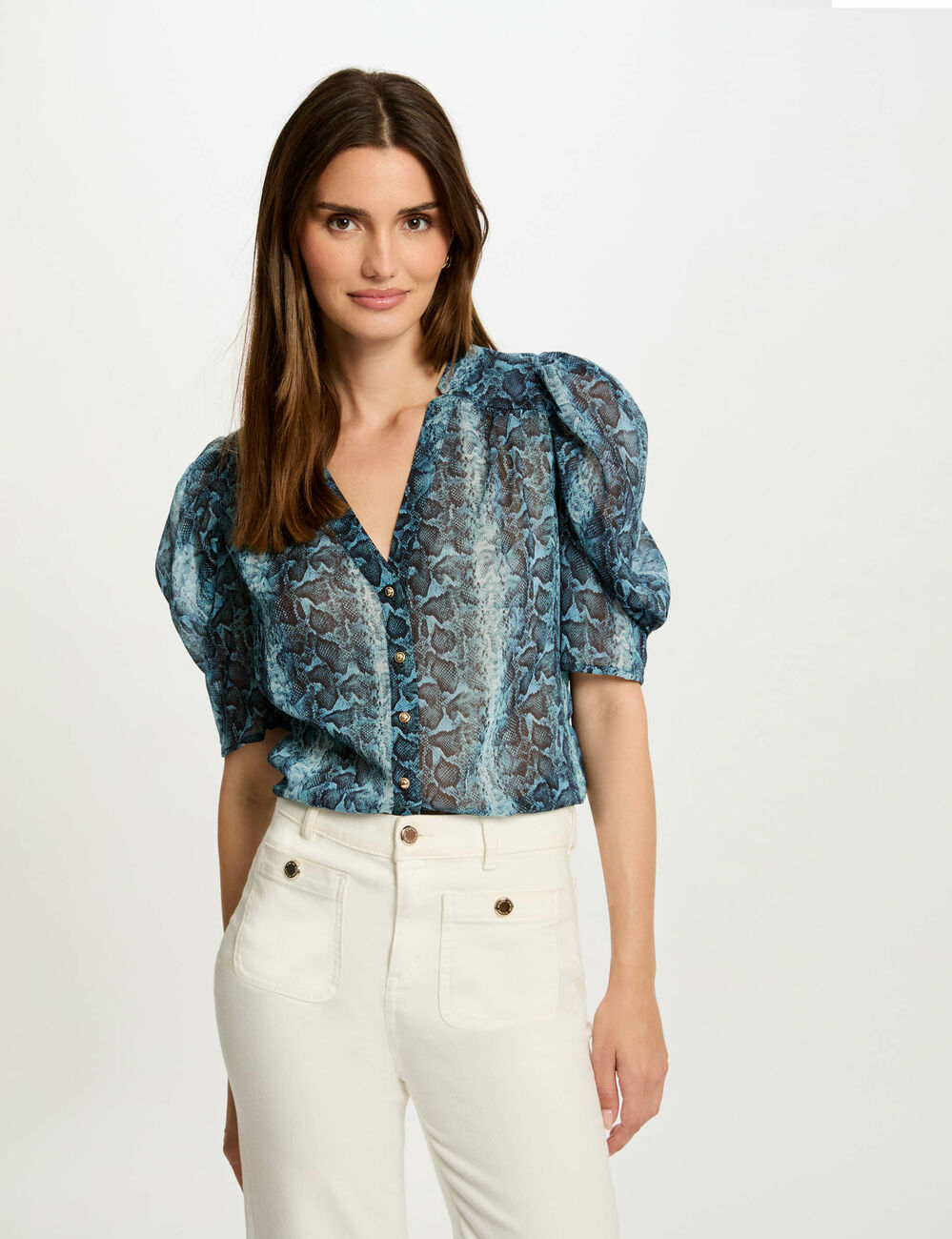 3/4-length sleeved shirt multicolored women