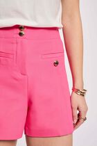 Straight shorts with darts pink women