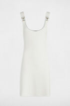 Fitted knitted dress straps ecru women