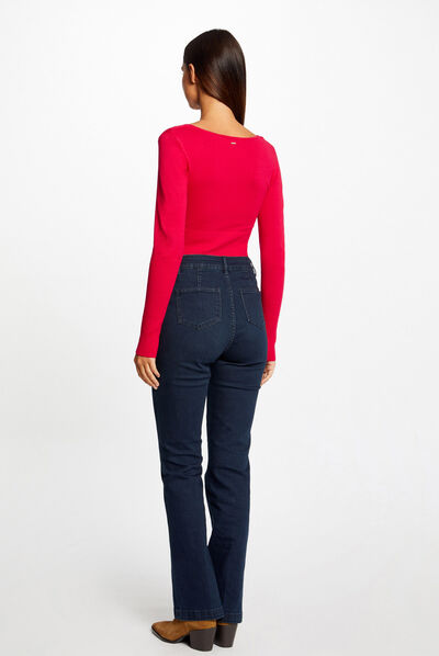 Long-sleeved jumper with zipped detail medium pink ladies'