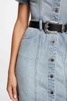 Short fitted denim dress jean bleached women