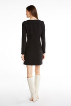 Fitted dress with asymmetrical neckline black women
