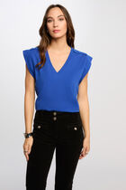 T-shirt manches courtes bleu electrique femme