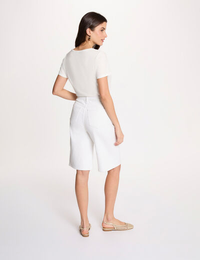Round neck short-sleeve t-shirt white women