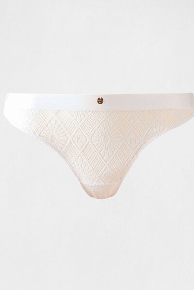 Lace Brazilian brief white ladies'