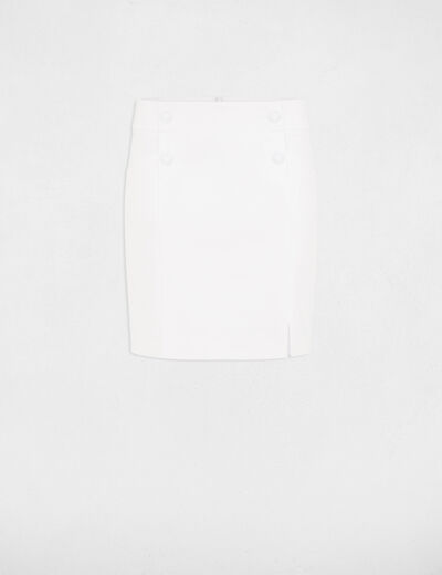 Mini skirt with buttons ecru ladies'
