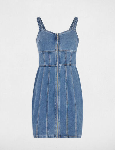 Mini fitted denim dress stone wash denim women
