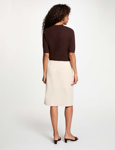 High-waisted pencil skirt beige women