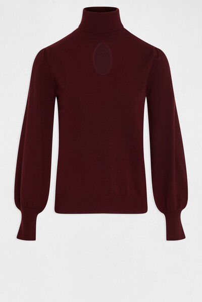 Jumper turtleneck with opening plum ladies'