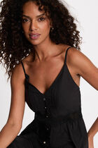 Dress with thin straps and V-neck black women