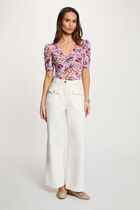 Fitted v-neck t-shirt multicolor women