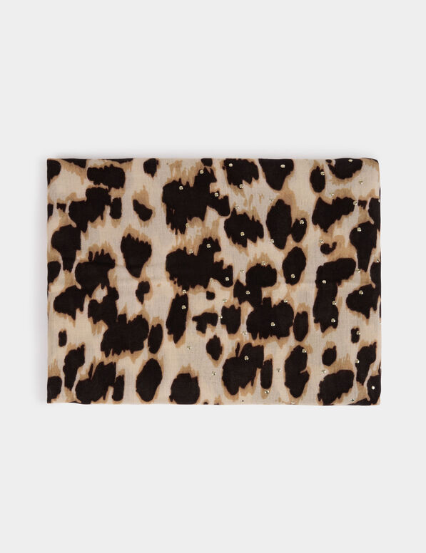 scarf with leopard print multicolor women Scarf with leopard print multicolor women
