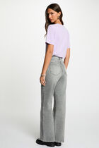 Short-sleeve t-shirt with rhinestones mauve women