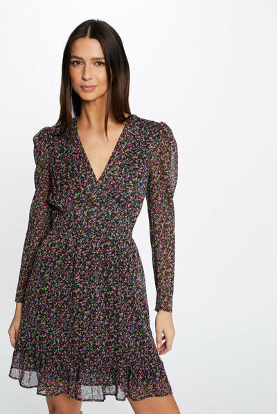 Loose straight dress abstract print multico ladies'