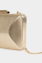 Clutch bag metallised effect gold yellow women