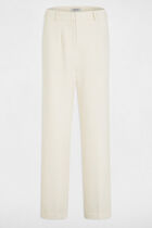 Straight trousers with darts cream women