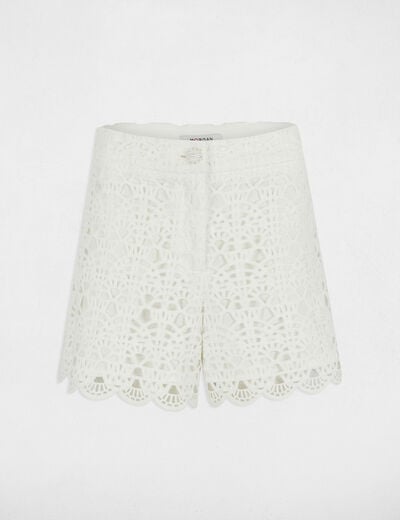 Wide leg lace shorts white women