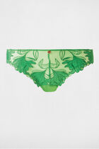 Tanga en dentelle vert femme