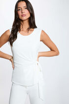 Sleeveless round neck t-shirt white women