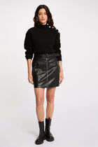 Jupe courte simili cuir noir femme