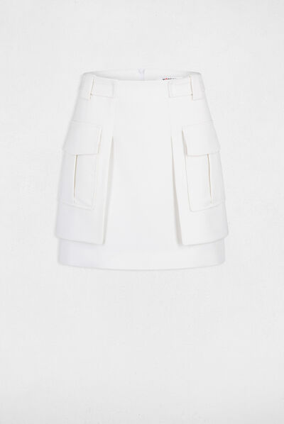 Straight skirt with side pockets ecru ladies'