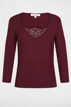 3/4-length sleeved t-shirt plum women