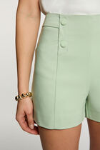 Straight shorts with darts pastel green women