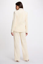 Velvet jacket with tailored collar ecru women